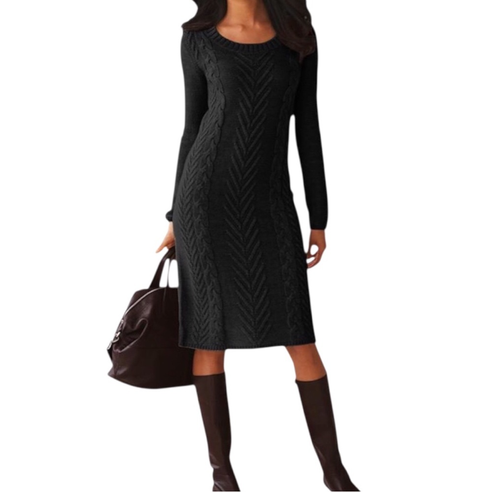 ▪️Elegant Black Sweater Dress▪️